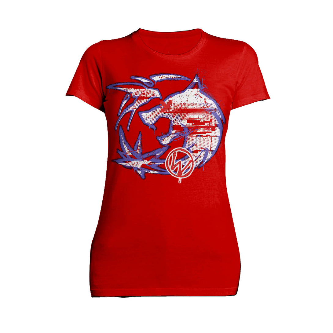 The Witcher Logo Graffiti Tribute Women's T-Shirt Red - Urban Species