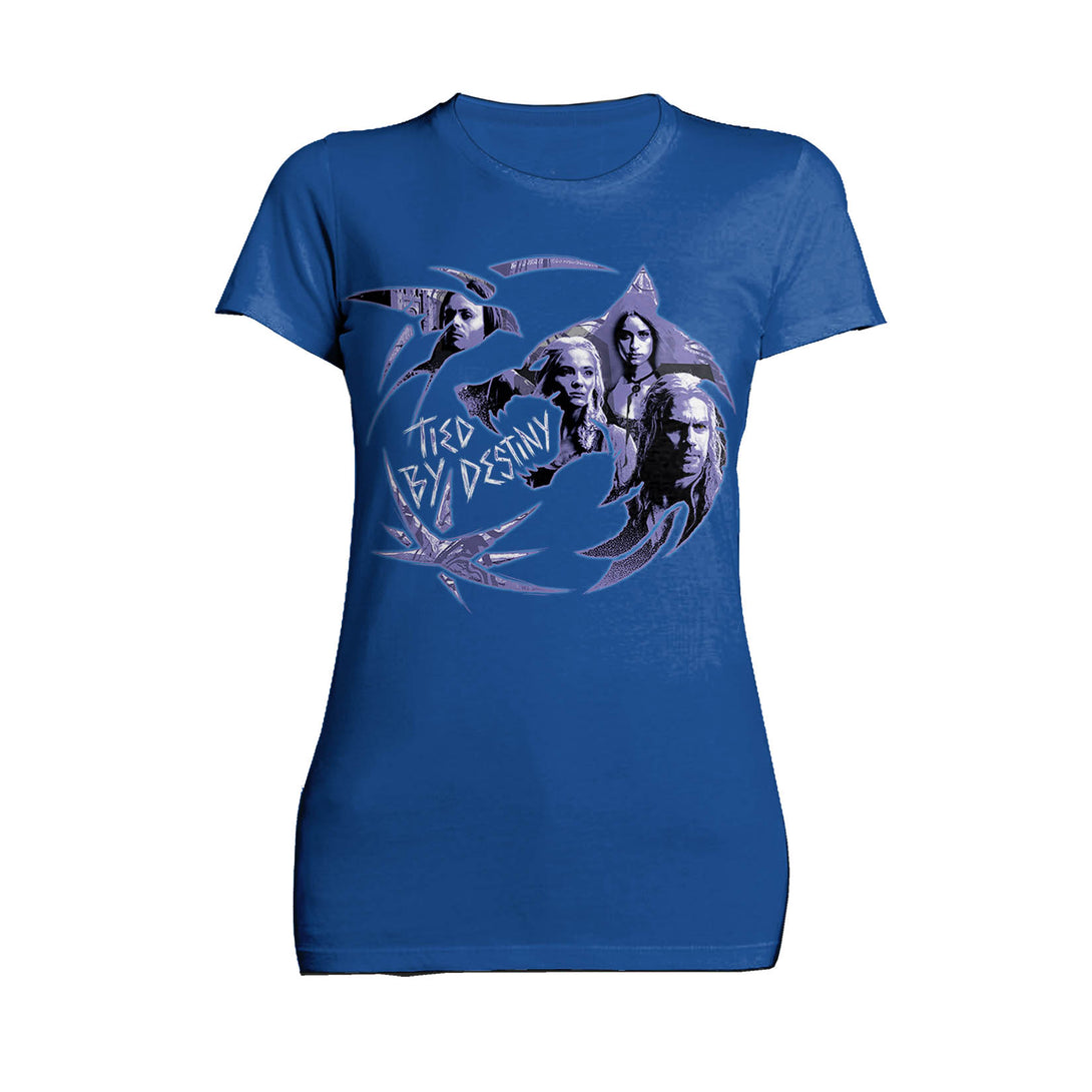 The Witcher Logo Stencil Destiny Women's T-Shirt Blue - Urban Species