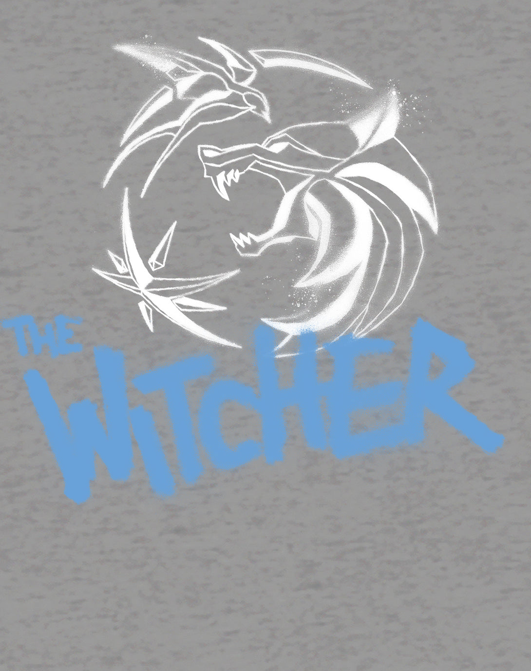 The Witcher Logo Stencil Slayer Official Sweatshirt Sports Grey - Urban Species Design Close Up