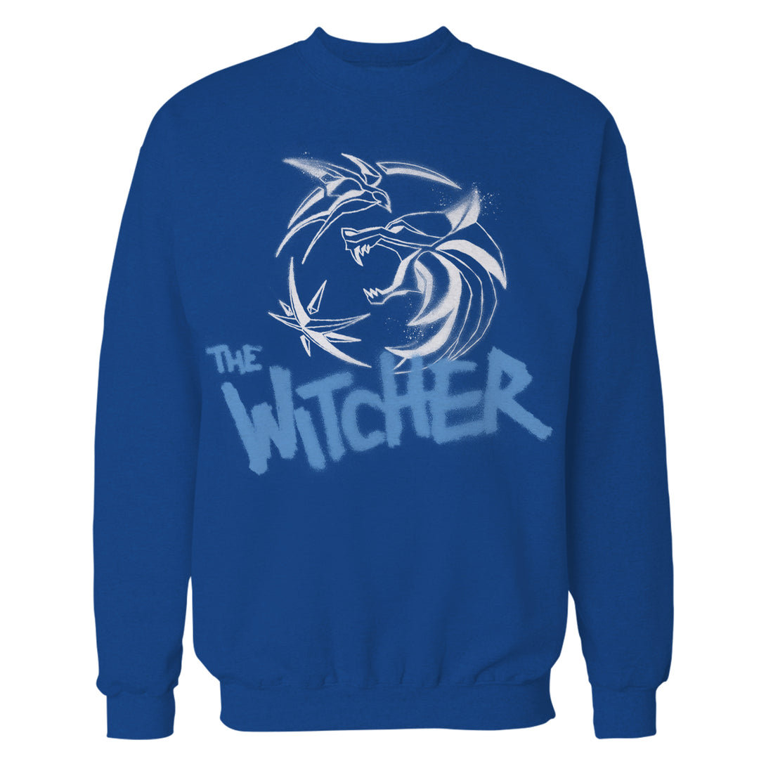 The Witcher Logo Stencil Slayer Official Sweatshirt Blue- Urban Species