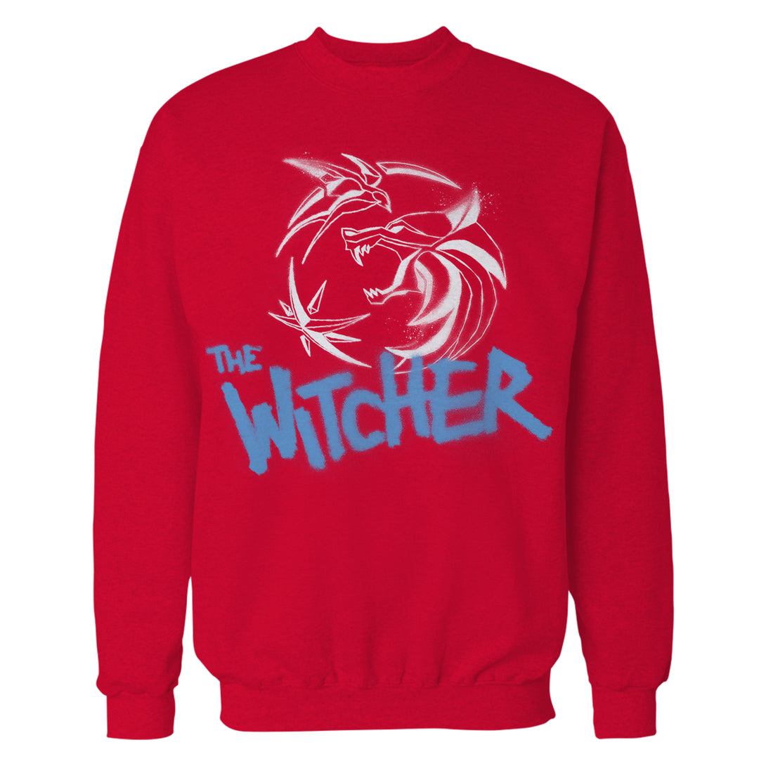 The Witcher Logo Stencil Slayer Official Sweatshirt Red - Urban Species