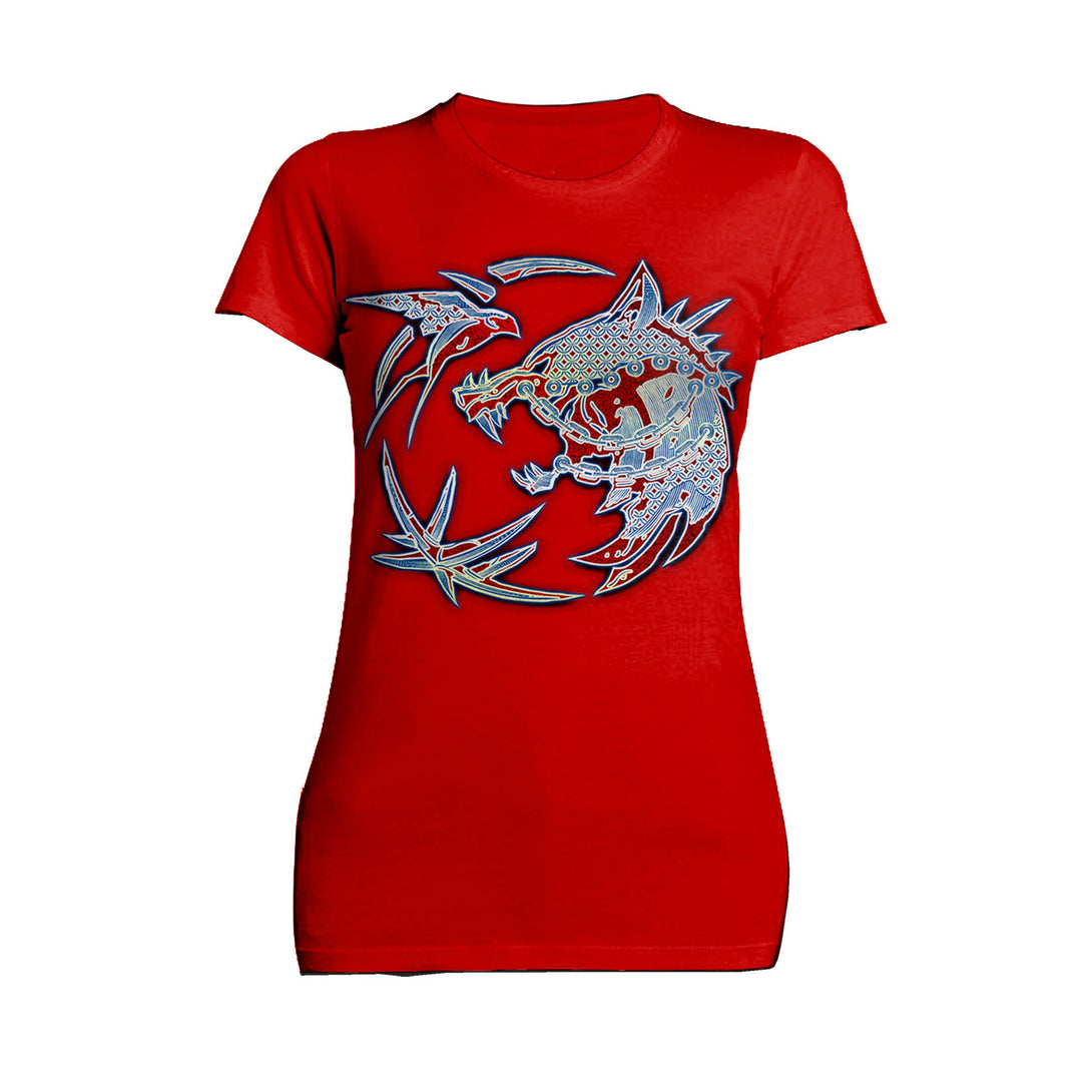 The Witcher Logo Tattoo Armour Official Women's T-Shirt Red - Urban Species