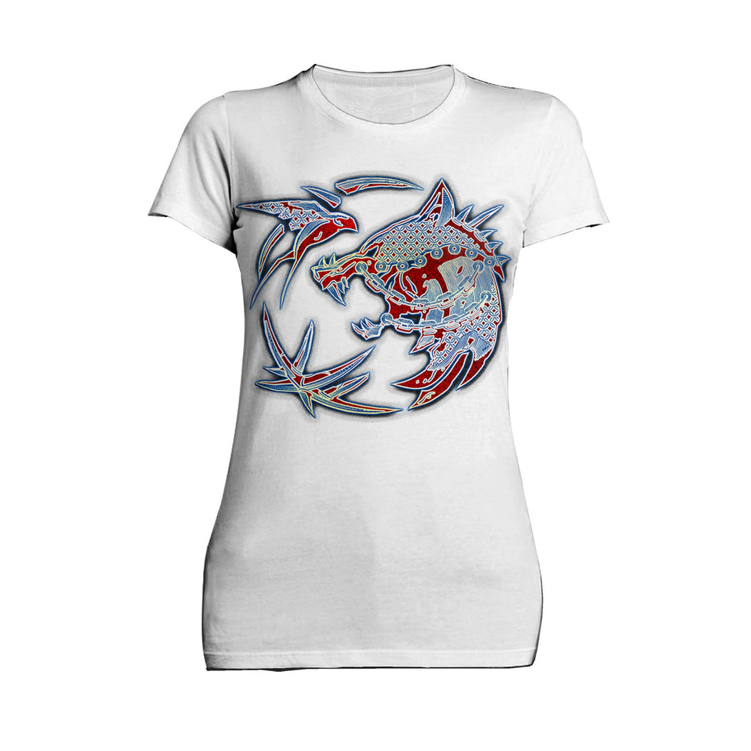 The Witcher Logo Tattoo Armour Official Women's T-Shirt White - Urban Species