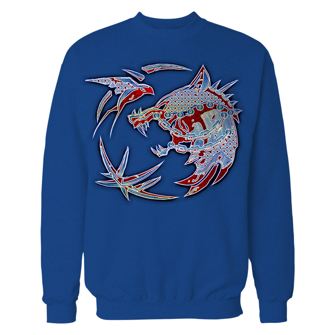 The Witcher Logo Tattoo Armour Official Sweatshirt Blue - Urban Species