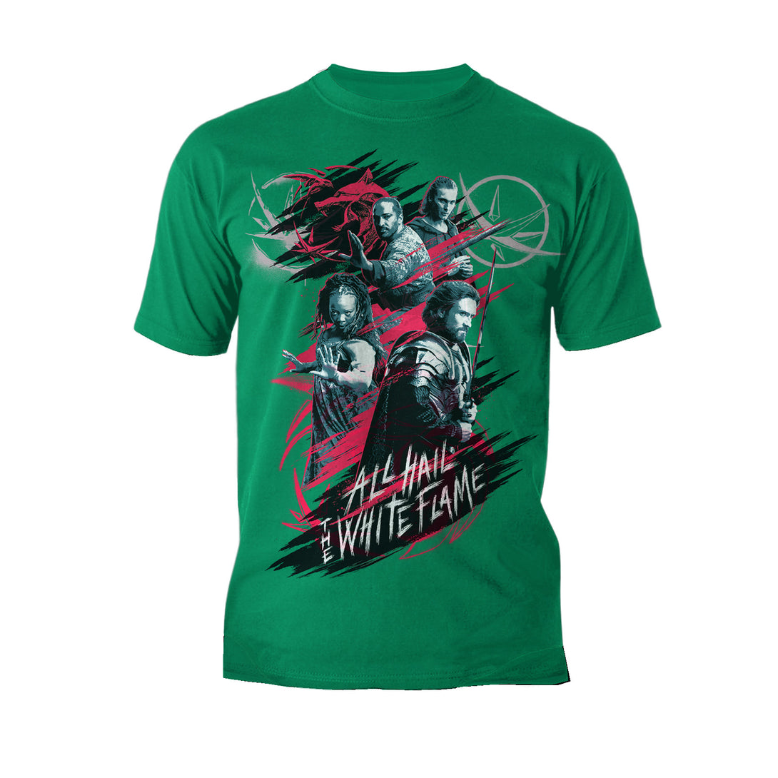 The Witcher Splash White Flame Official Men's T-Shirt Green- Urban Species