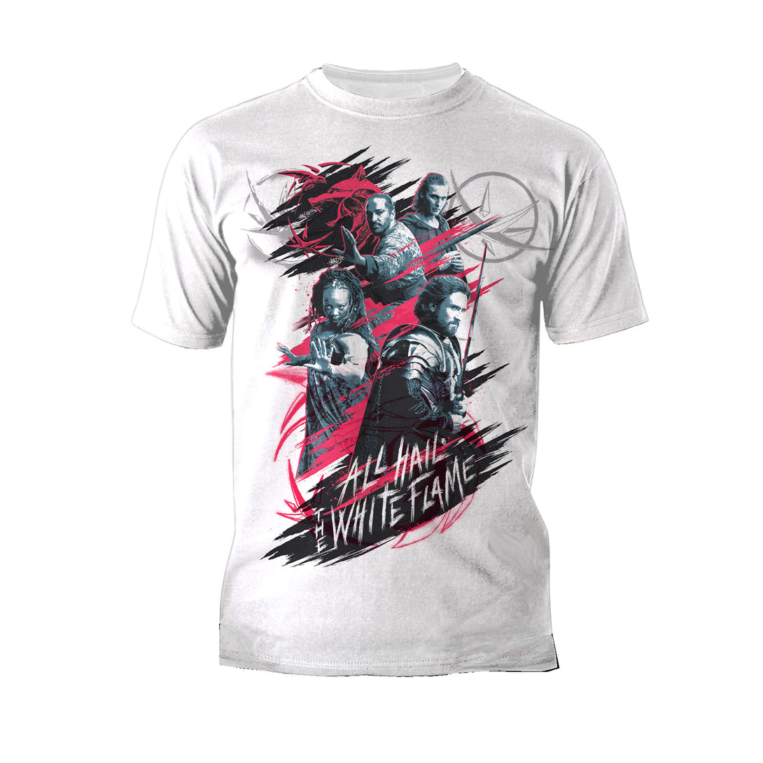 The Witcher Splash White Flame Official Men's T-Shirt White - Urban Species 