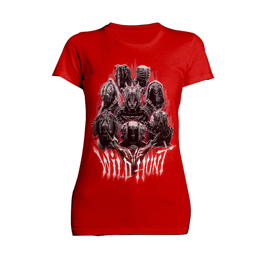 The Witcher Wild Hunt Riders Headshot Official Women's T-Shirt Red - Urban Species