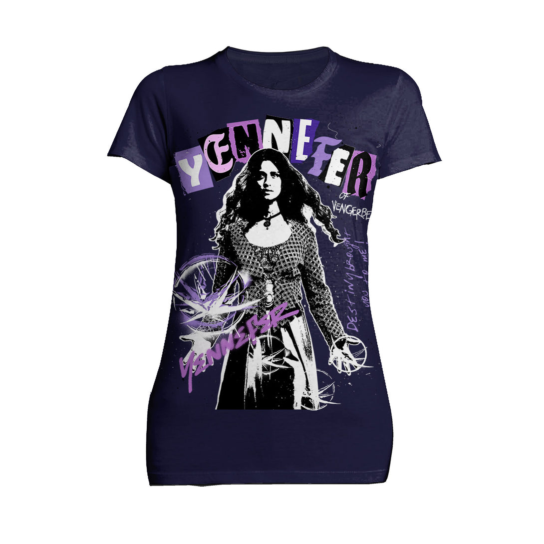 The Witcher Yennefer Punk Vengerberg Official Women's T-Shirt Navy - Urban Species