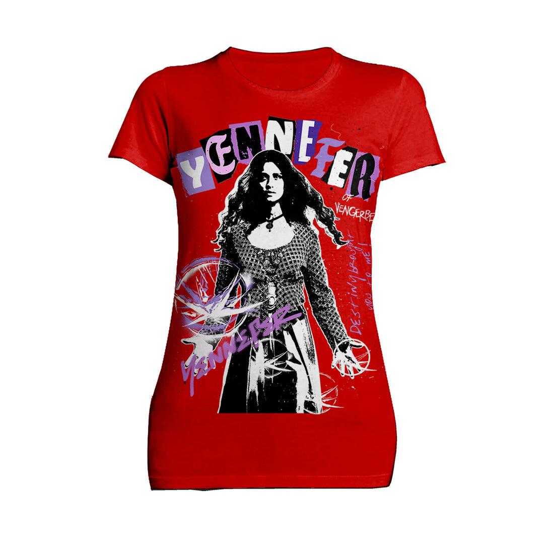 The Witcher Yennefer Punk Vengerberg Official Women's T-Shirt Red - Urban Species