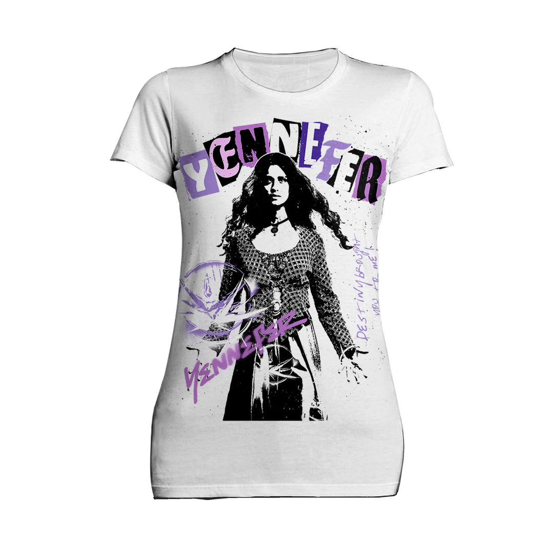 The Witcher Yennefer Punk Vengerberg Official Women's T-Shirt White - Urban Species 