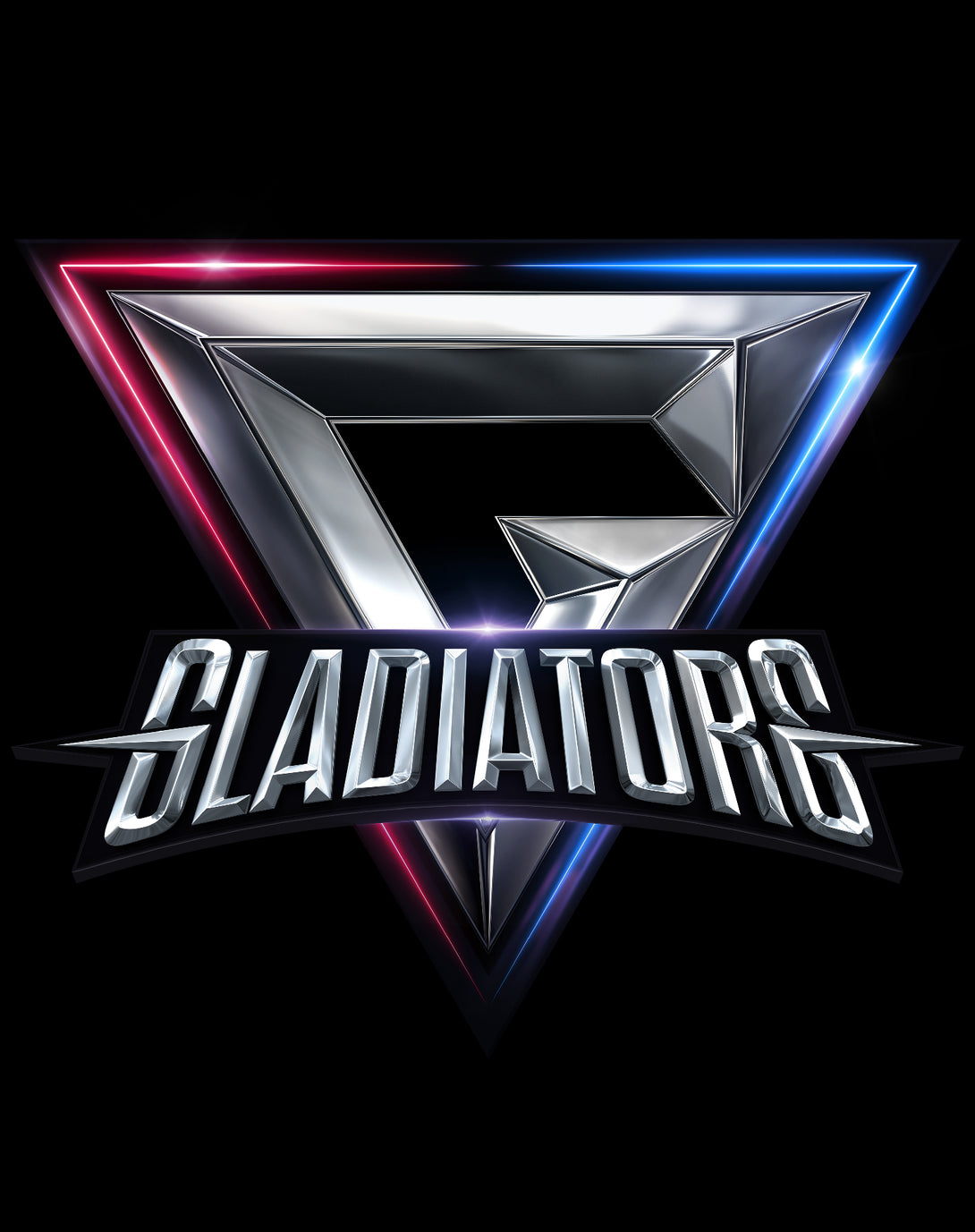 Gladiators Logo Official Men's T-shirt (Black) - Gladiators Design Close Up