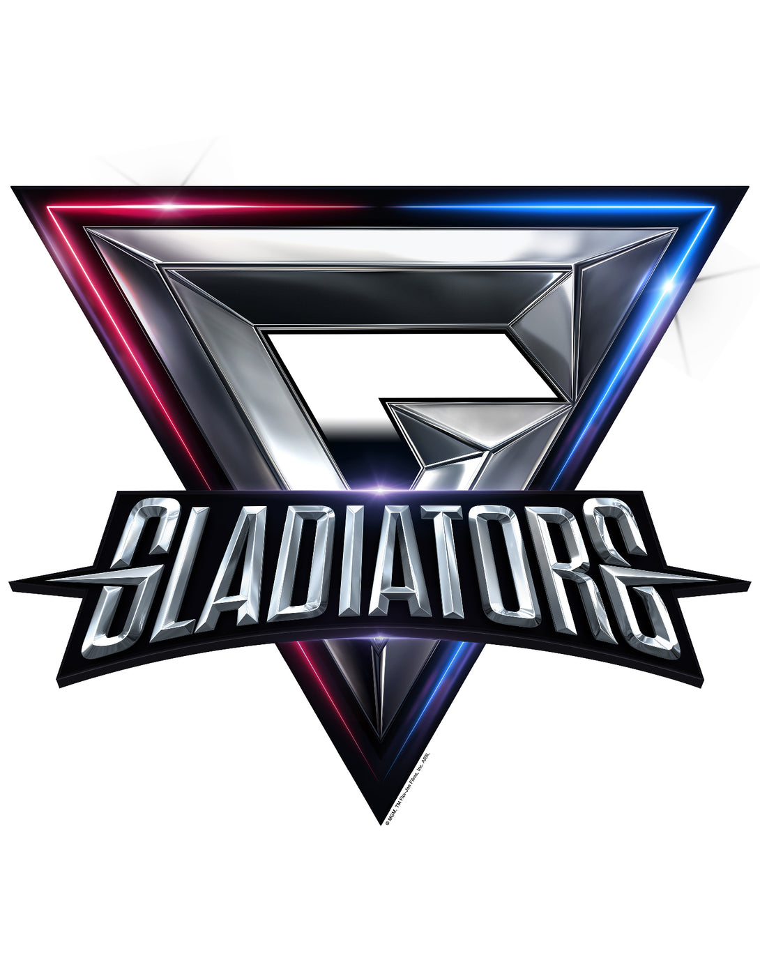 Gladiators Logo Official Men's T-shirt (White) - Gladiators Design Close Up