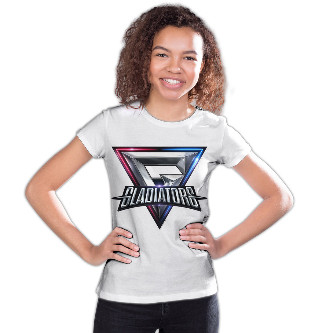 Gladiators Logo Official Youth T-shirt (White) - Urban Species