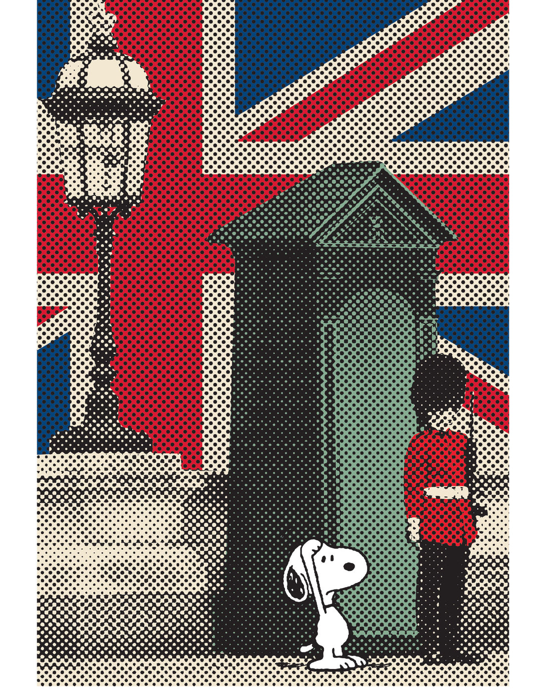 Peanuts Snoopy Remix UK Beefeater Official Kid's T-Shirt White - Urban Species Design Close Up
