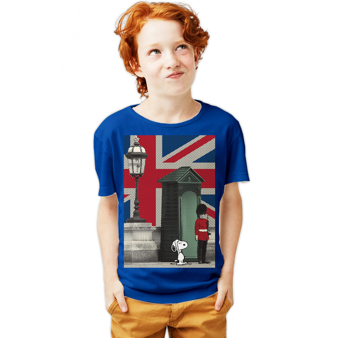 Peanuts Snoopy Remix UK Beefeater Official Kid's T-Shirt Blue - Urban Species