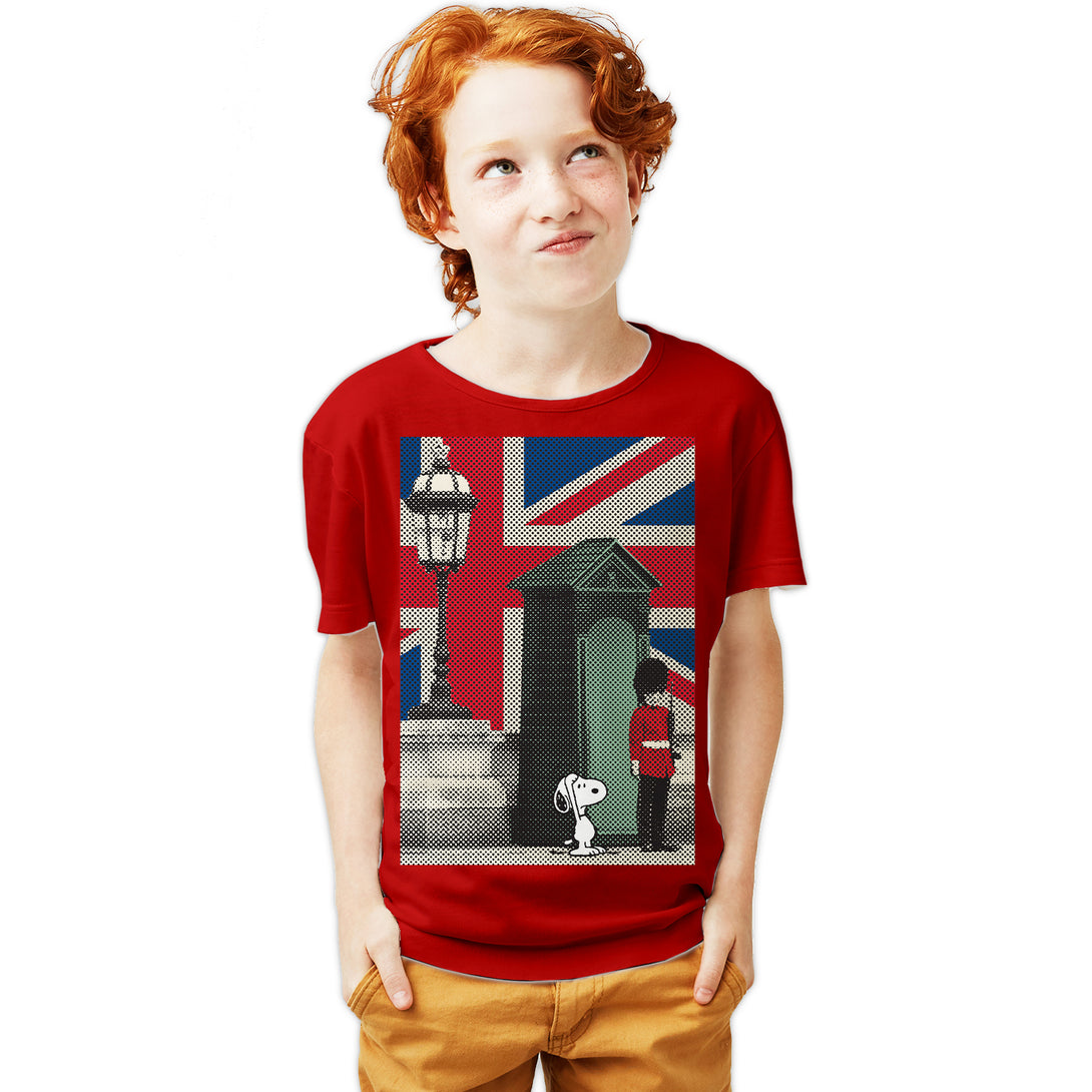 Peanuts Snoopy Remix UK Beefeater Official Kid's T-Shirt Red - Urban Species