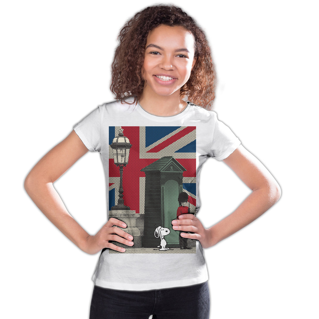 Peanuts Snoopy Remix UK Beefeater Official Kid's T-Shirt White - Urban Species