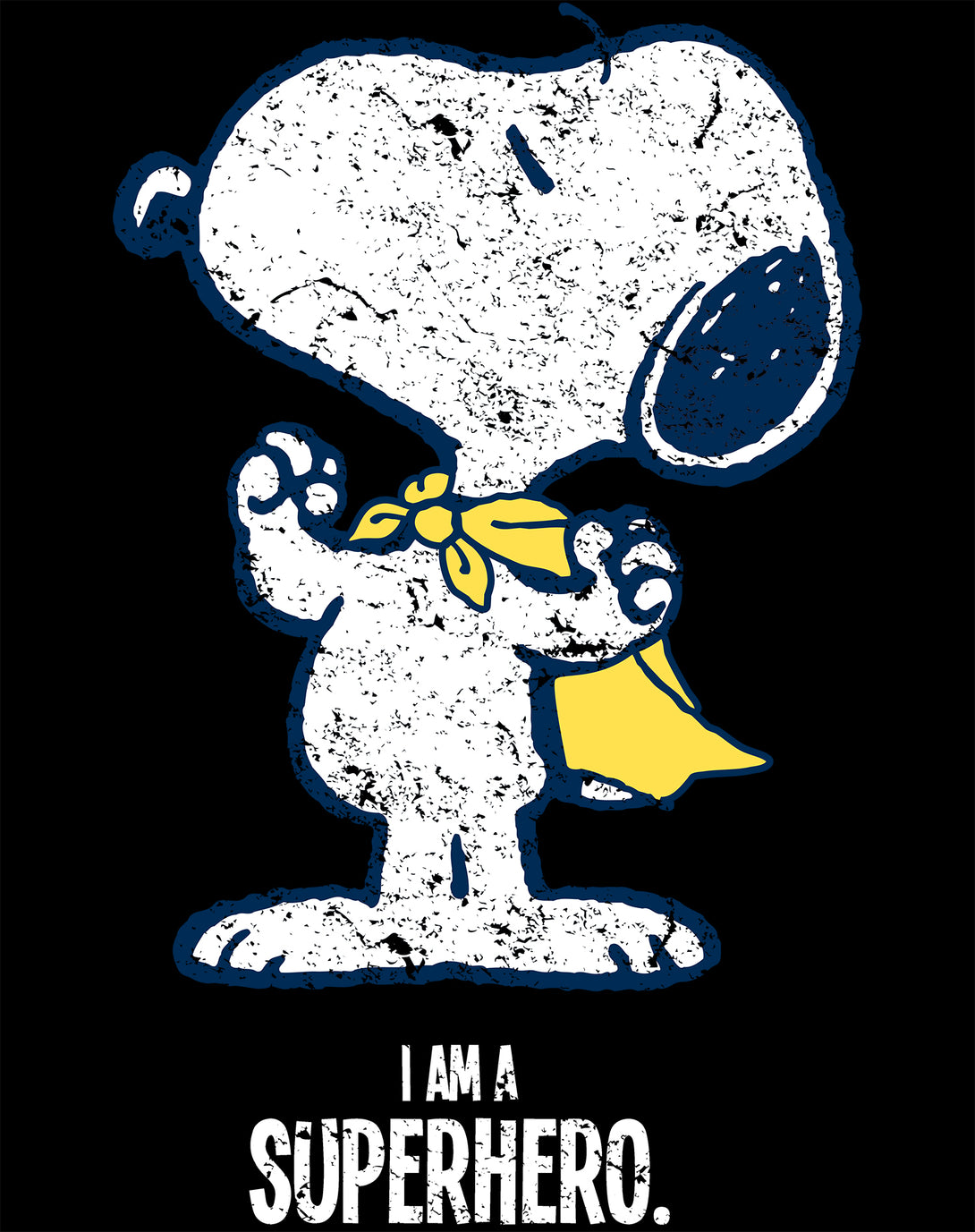 Peanuts Kids Snoopy Super Official Kid's T-Shirt Black - Urban Species Design Close Up