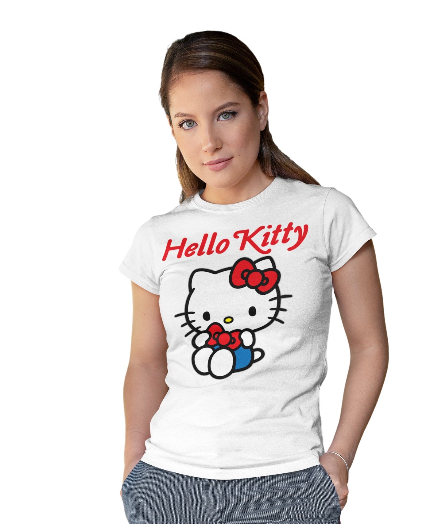 Hello Kitty Charmmy Pose Ribbon XOXO Cute Cat Classic Logo Official Wo ...