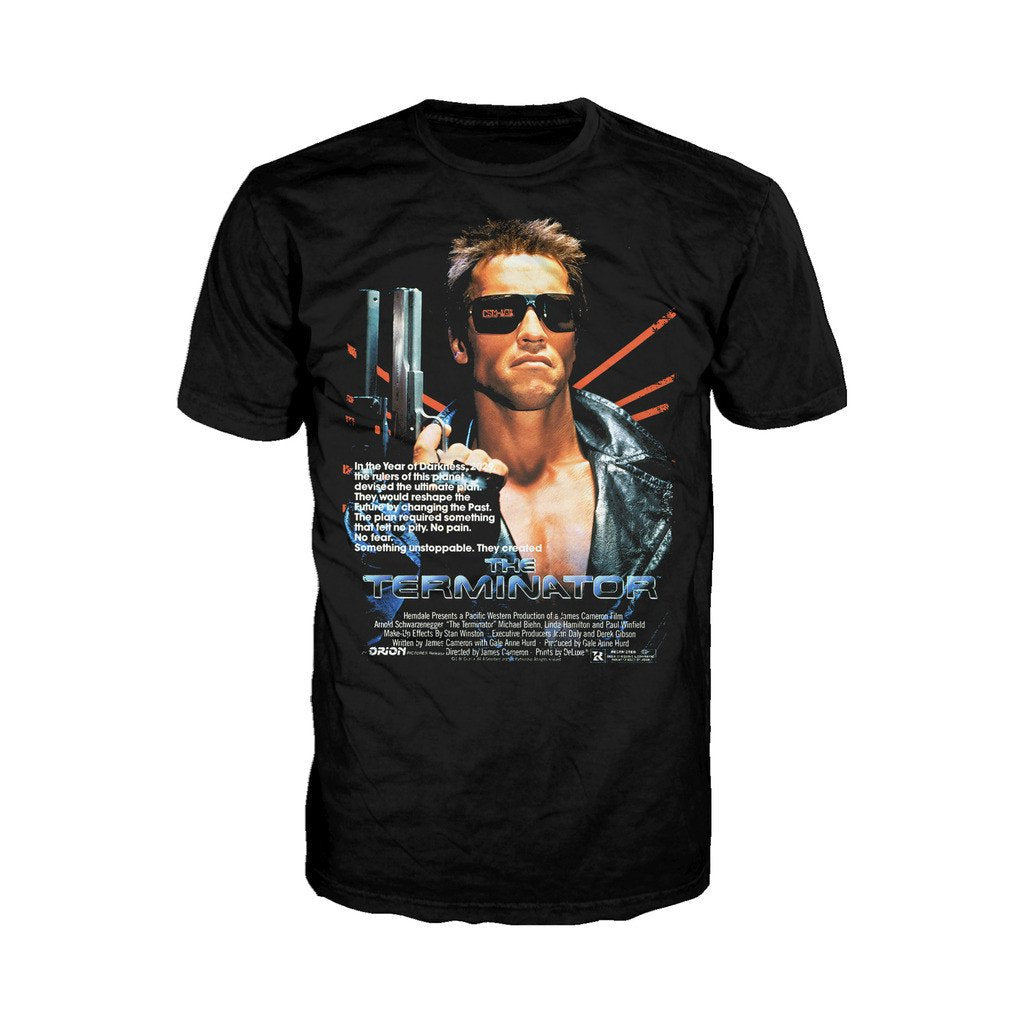Terminator Movie Poster Official Men's T-shirt (Black) - Urban Species Short Sleeved Men's T-shirt