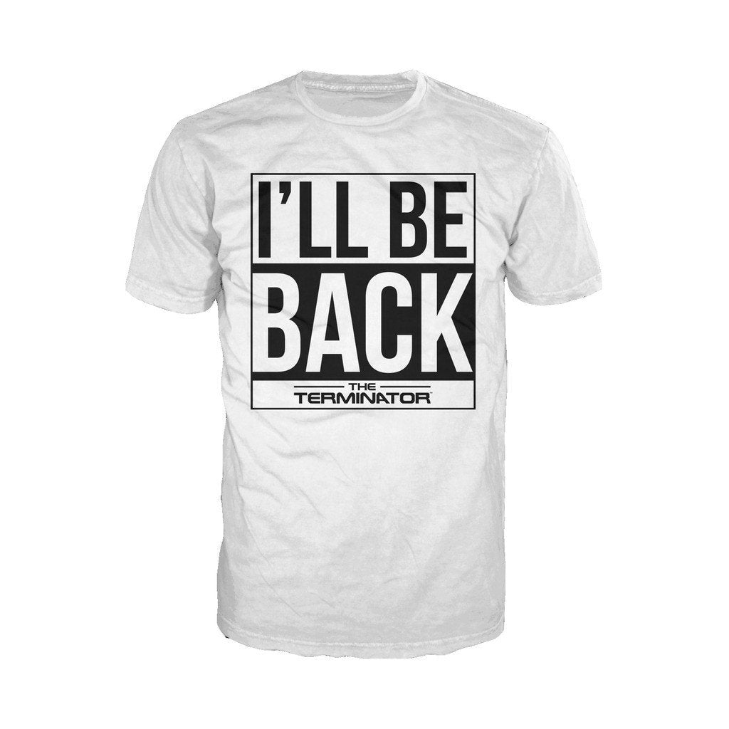 Terminator I'll Be Back Official Men's T-shirt (White) - Urban Species Official Men's T-shirt