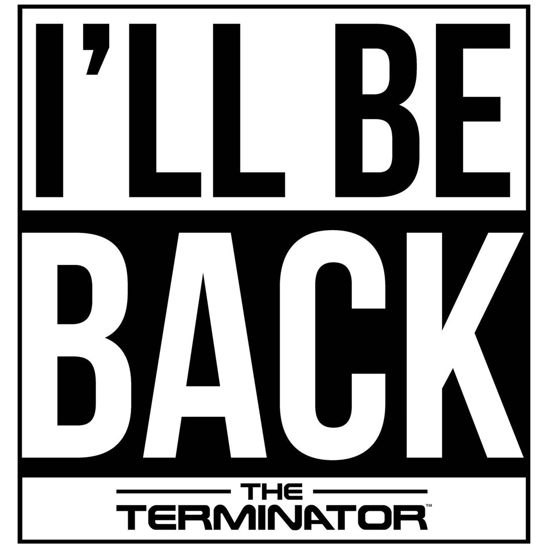 Terminator I'll Be Back Official Men's T-shirt (White) design
