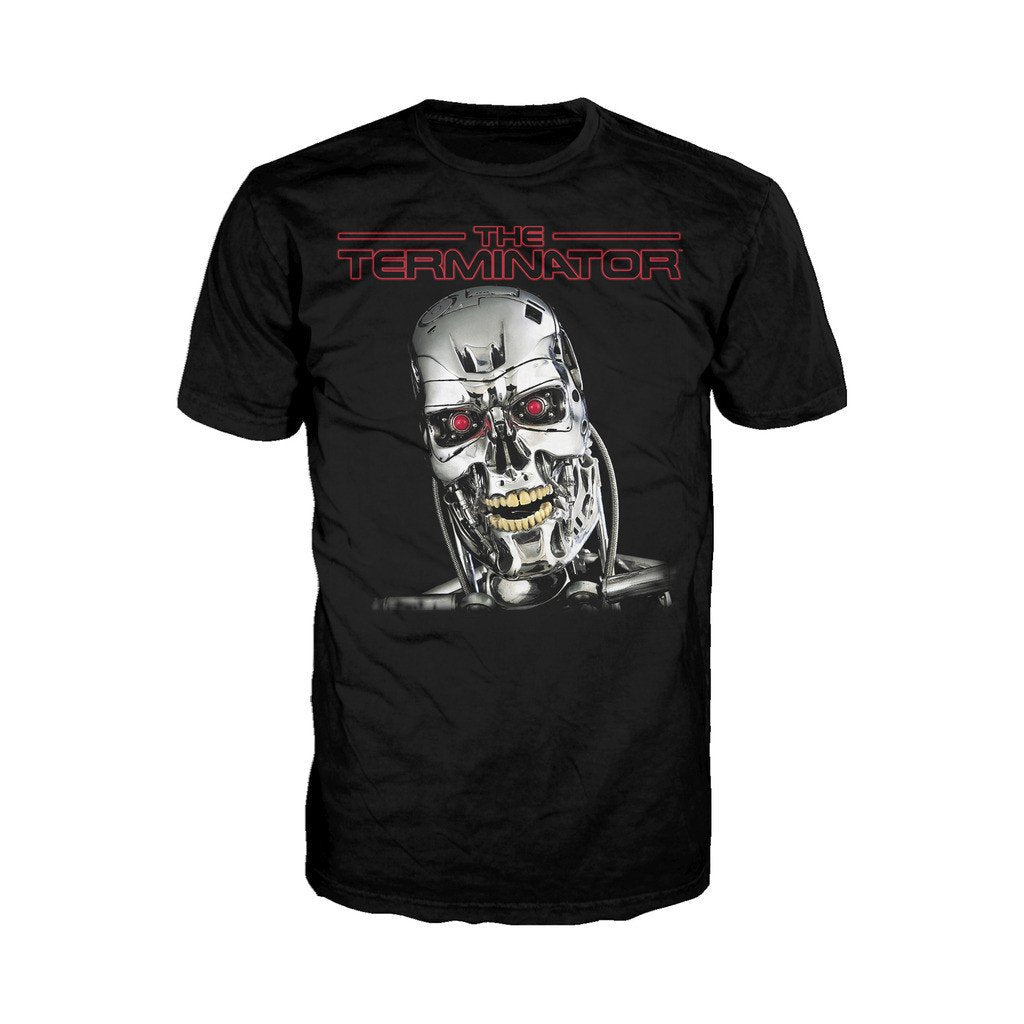 Terminator T-800 Head Official Men's T-shirt (Black) - Urban Species Short Sleeved Men's t-shirt
