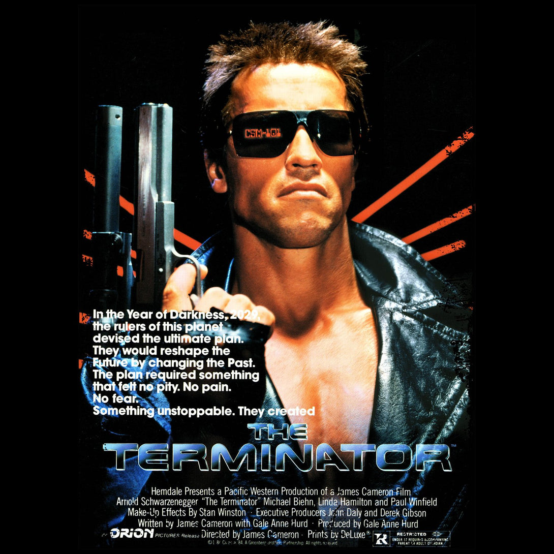 Terminator Movie Poster Official Men's T-shirt (Black) design