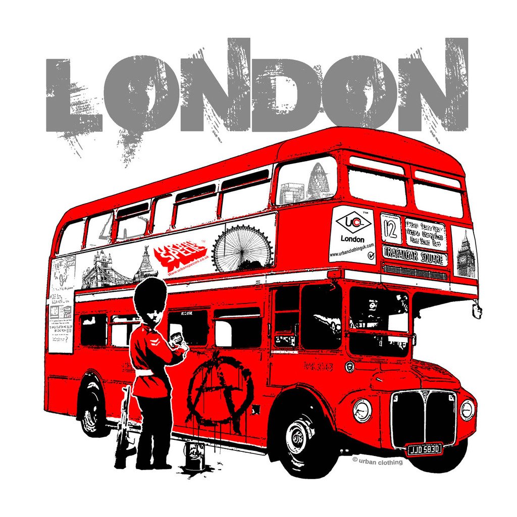 London Anarchy Men's T-shirt (White) - Urban Species Mens Short Sleeved T-Shirt
