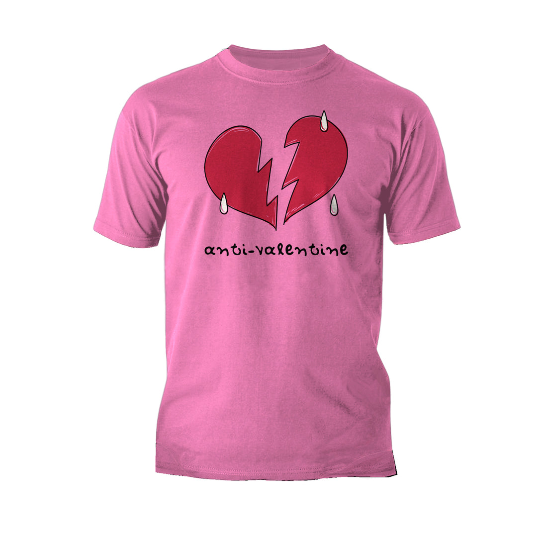 Anti Valentine Broken Weeping Heart Men's T-shirt Pink - Urban Species