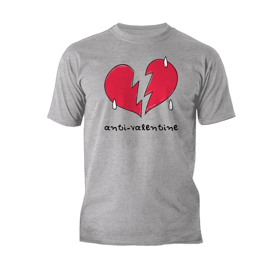 Anti Valentine Broken Weeping Heart Men's T-shirt Sports Grey - Urban Species