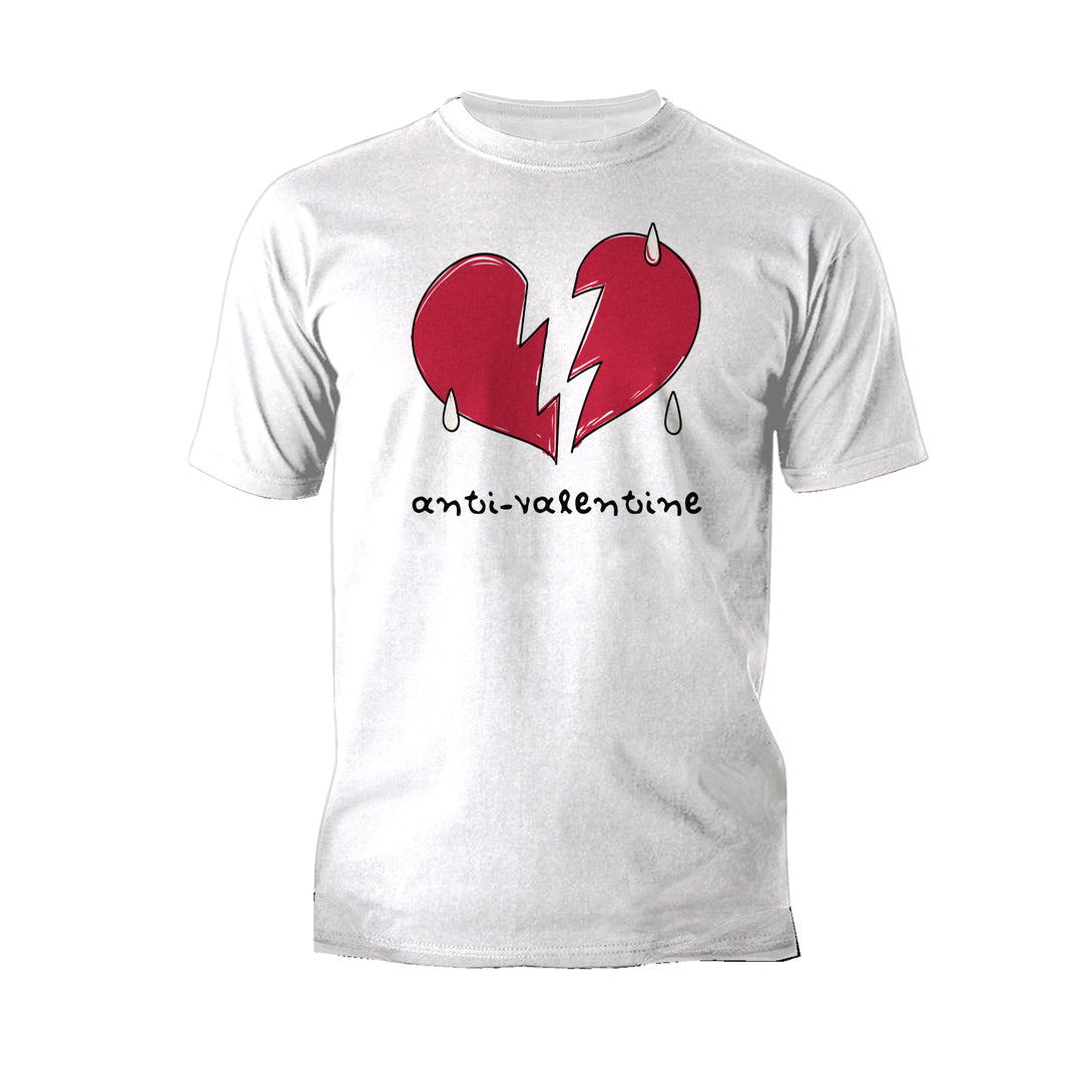 Anti Valentine Broken Weeping Heart Men's T-shirt White - Urban Species