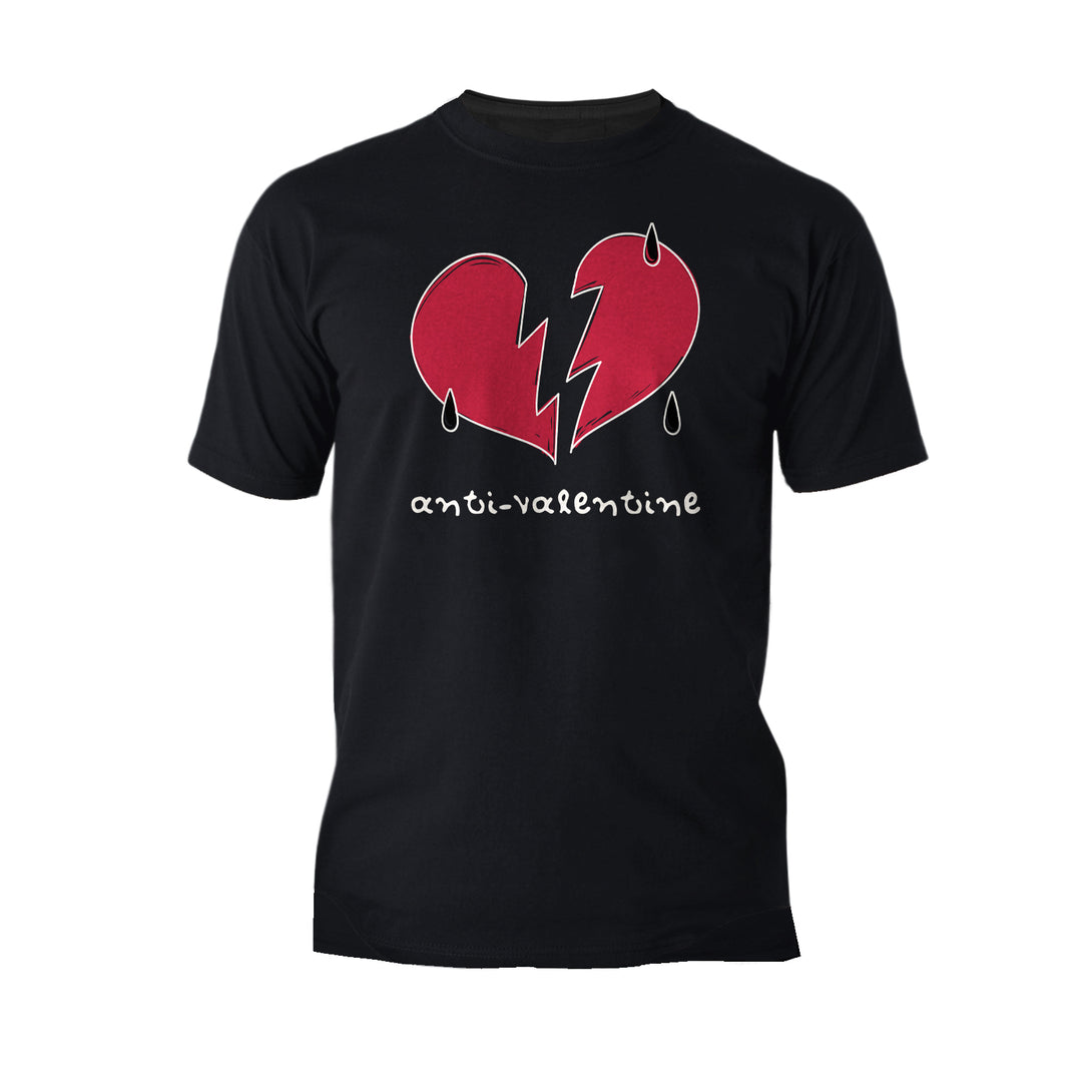 Anti Valentine Broken Weeping Heart Men's T-shirt Black - Urban Species