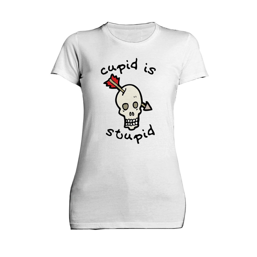 Anti Valentine Cupid Is Stupid Women's T-shirt White - Urban Species