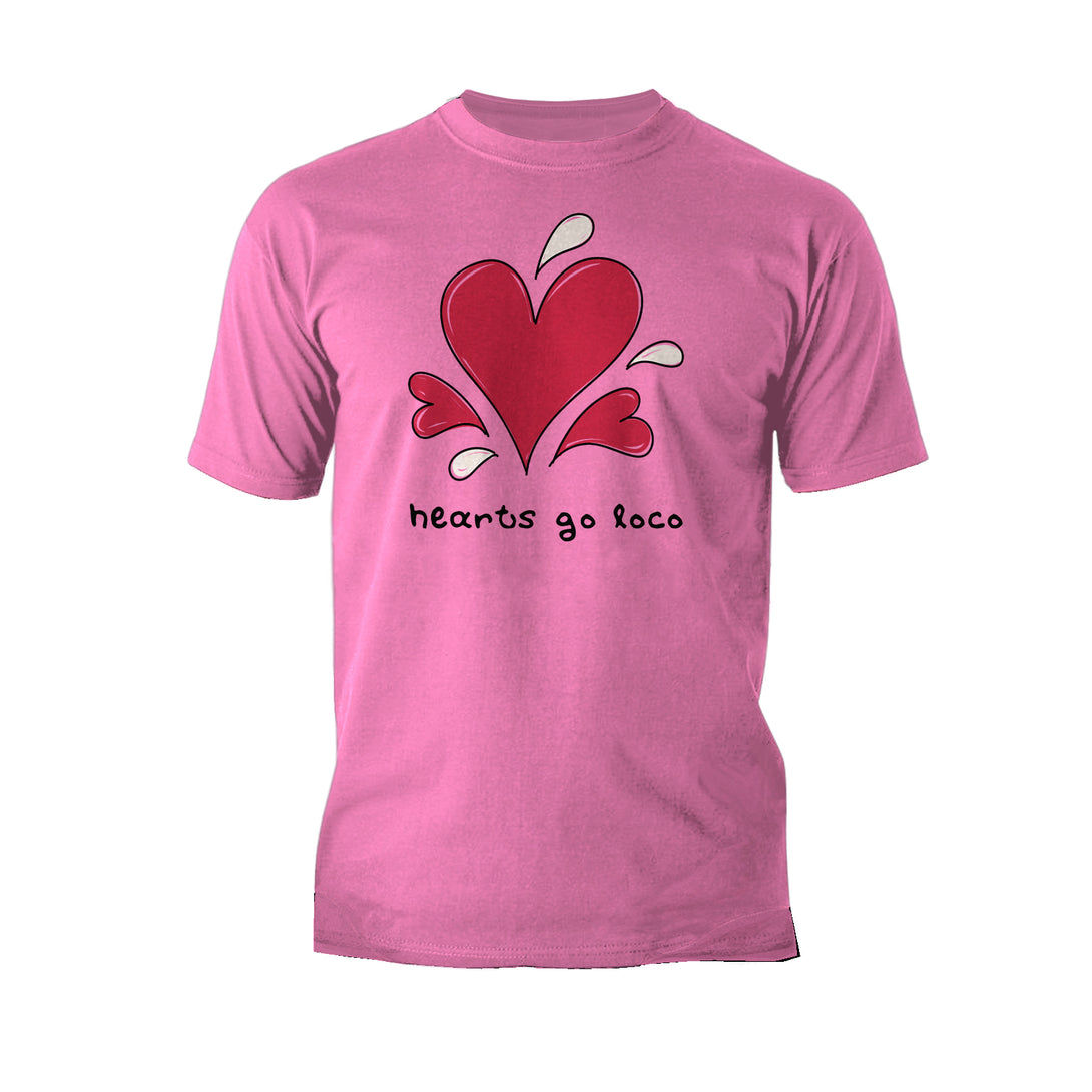 Anti Valentine Hearts Go Loco Men's T-shirt Pink - Urban Species
