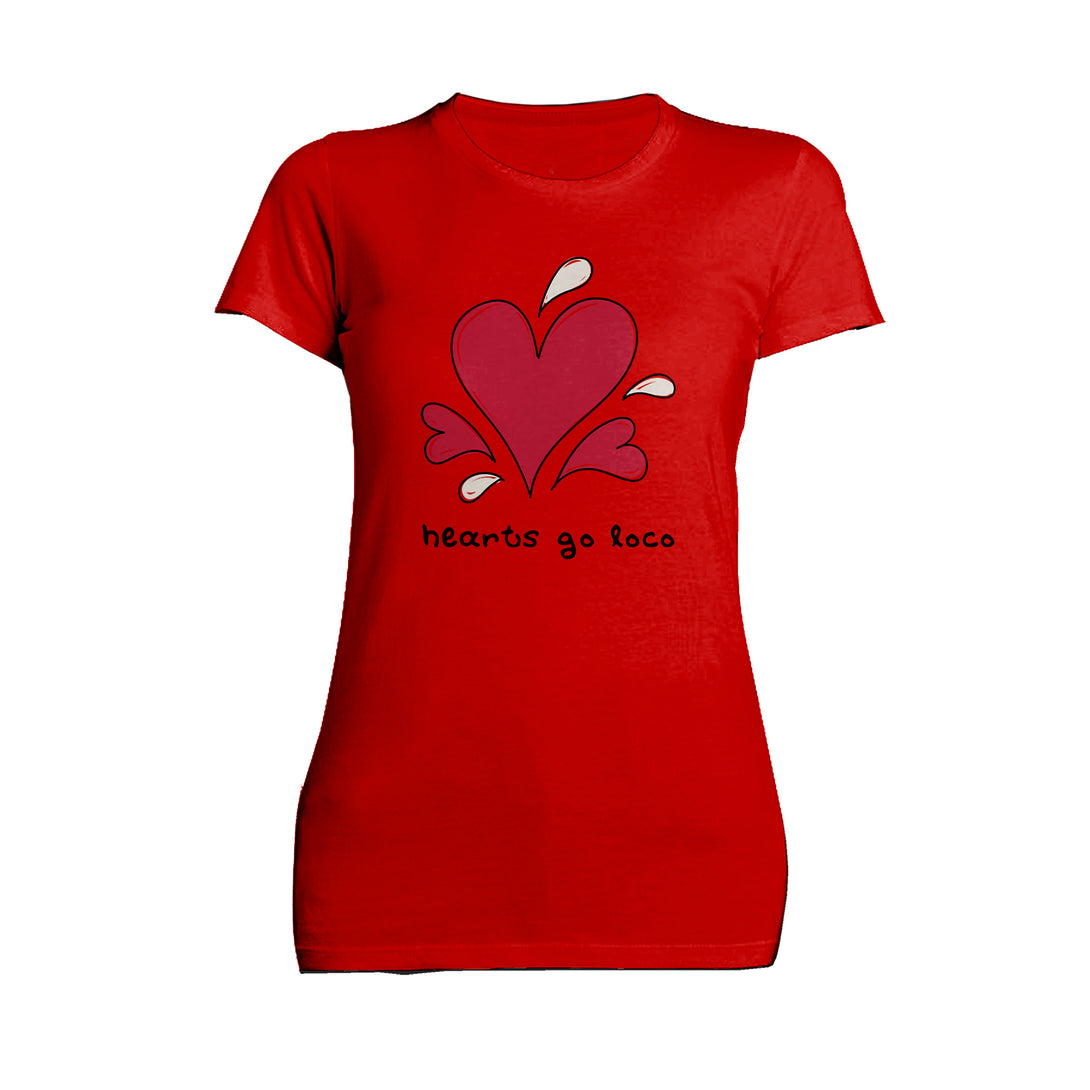 Anti Valentine Hearts Go Loco Women's T-shirt Red - Urban Species