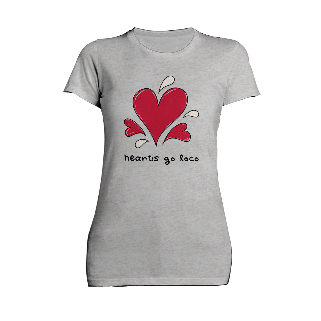 Anti Valentine Hearts Go Loco Women's T-shirt Sports Grey - Urban Species