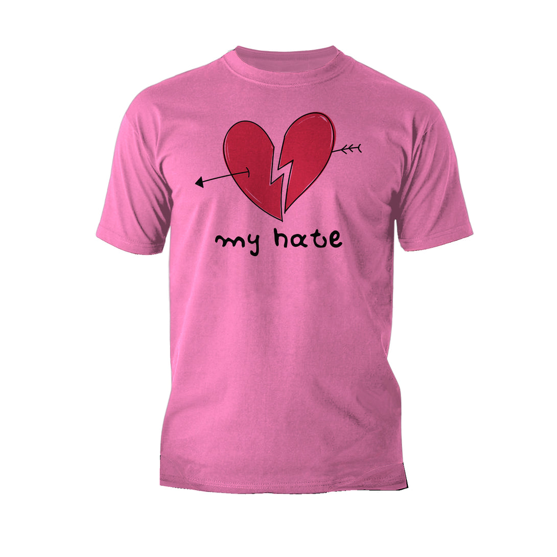 Anti Valentine My Hate Men's T-shirt Pink - Urban Species