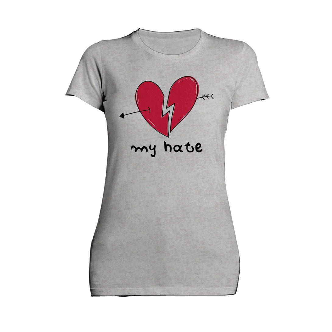 Anti Valentine My Hate Women's T-shirt Sports Grey - Urban Species