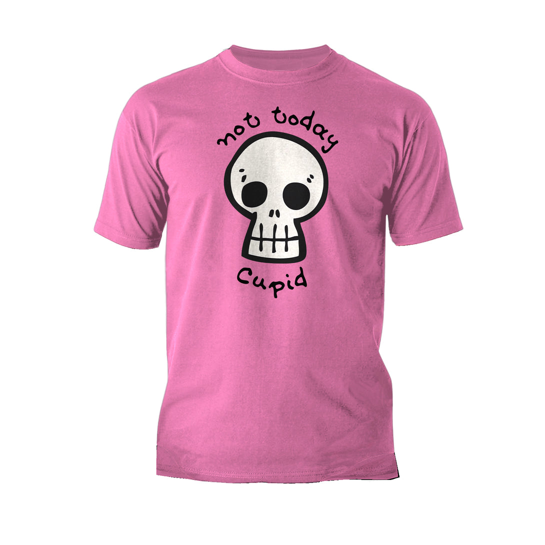 Anti Valentine Not Today Cupid Skull Men's T-shirt Pink - Urban Species