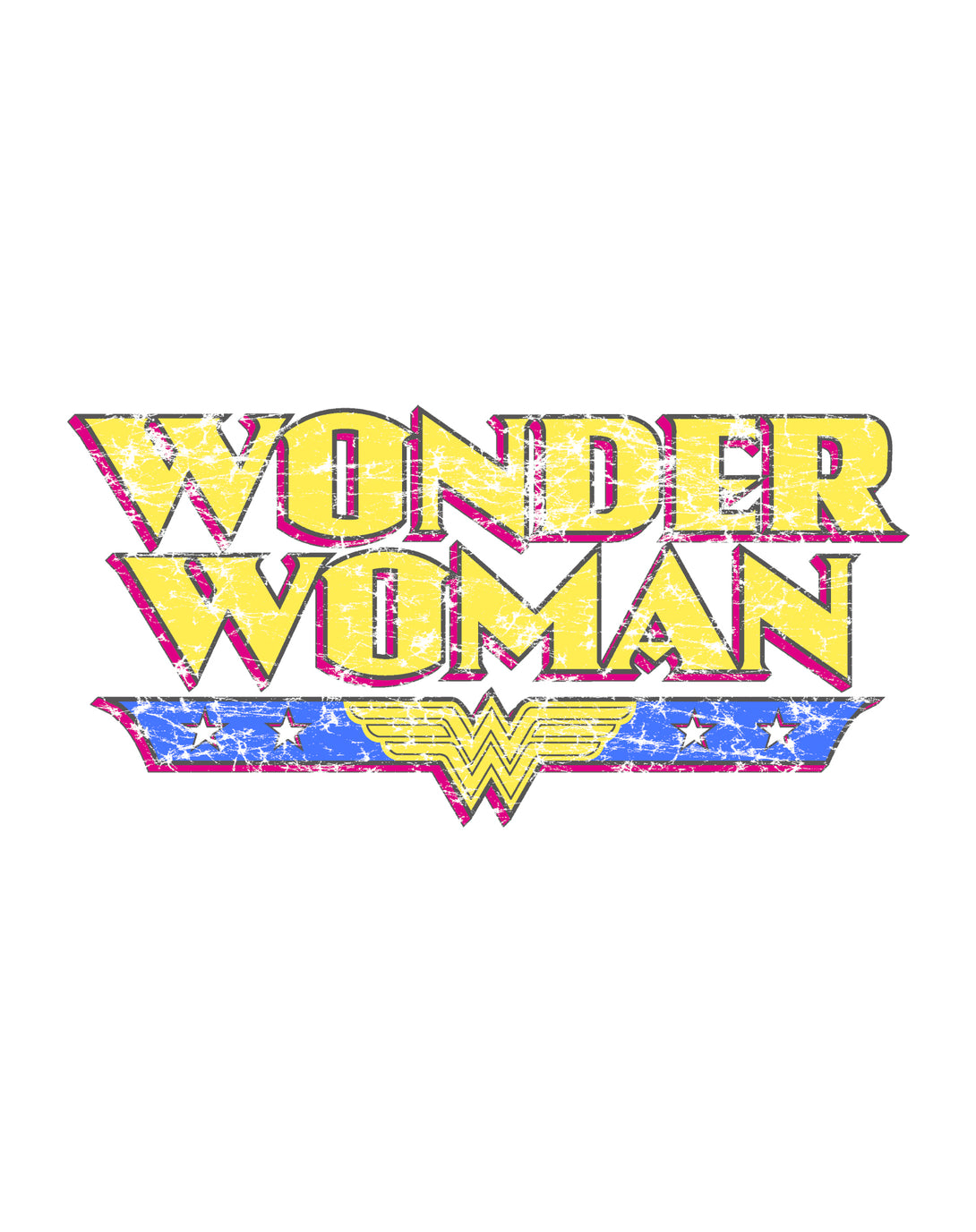DC Comics Wonder Woman Logo Vintage Official Sweatshirt White - Urban Species Design Close Up
