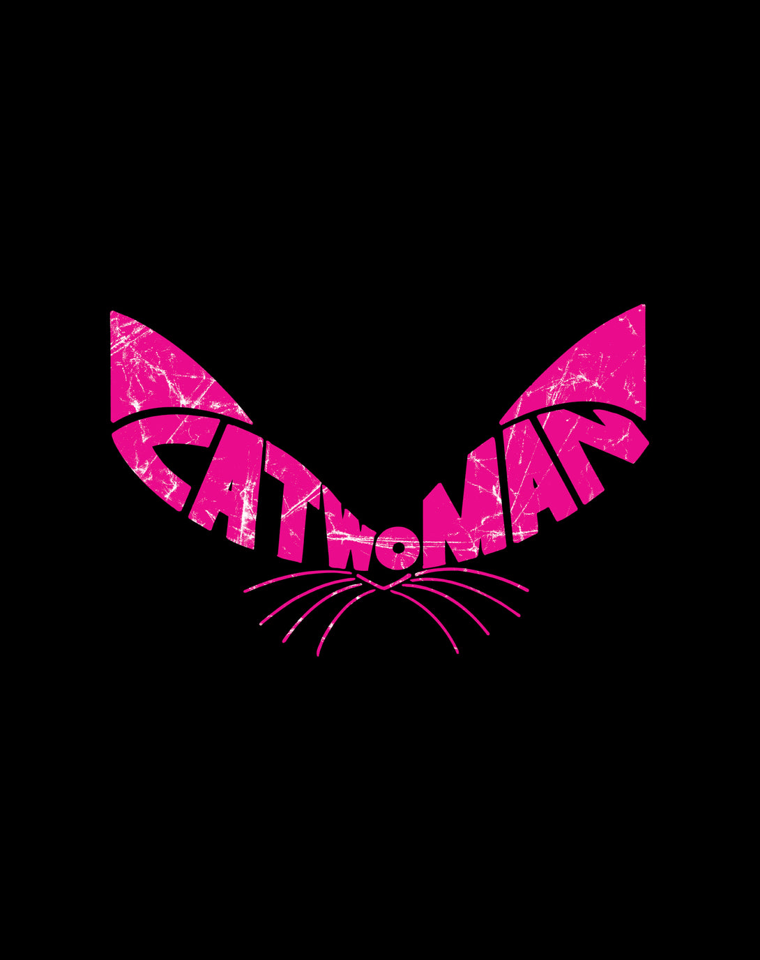 DC Comics Catwoman Logo Ears Dist Official Varsity Jacket Black - Urban Species Design Close Up