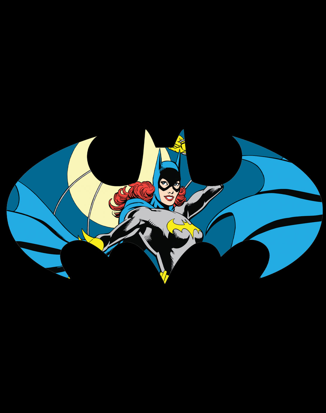 DC Comics Batgirl Logo Character Shield Official Sweatshirt Black - Urban Species Design Close Up