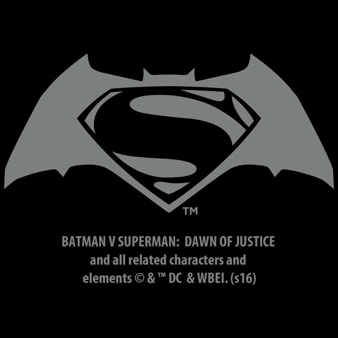 DC Batman V Superman Logo Stencil Official Men's T-shirt Black - Urban Species Neck Print