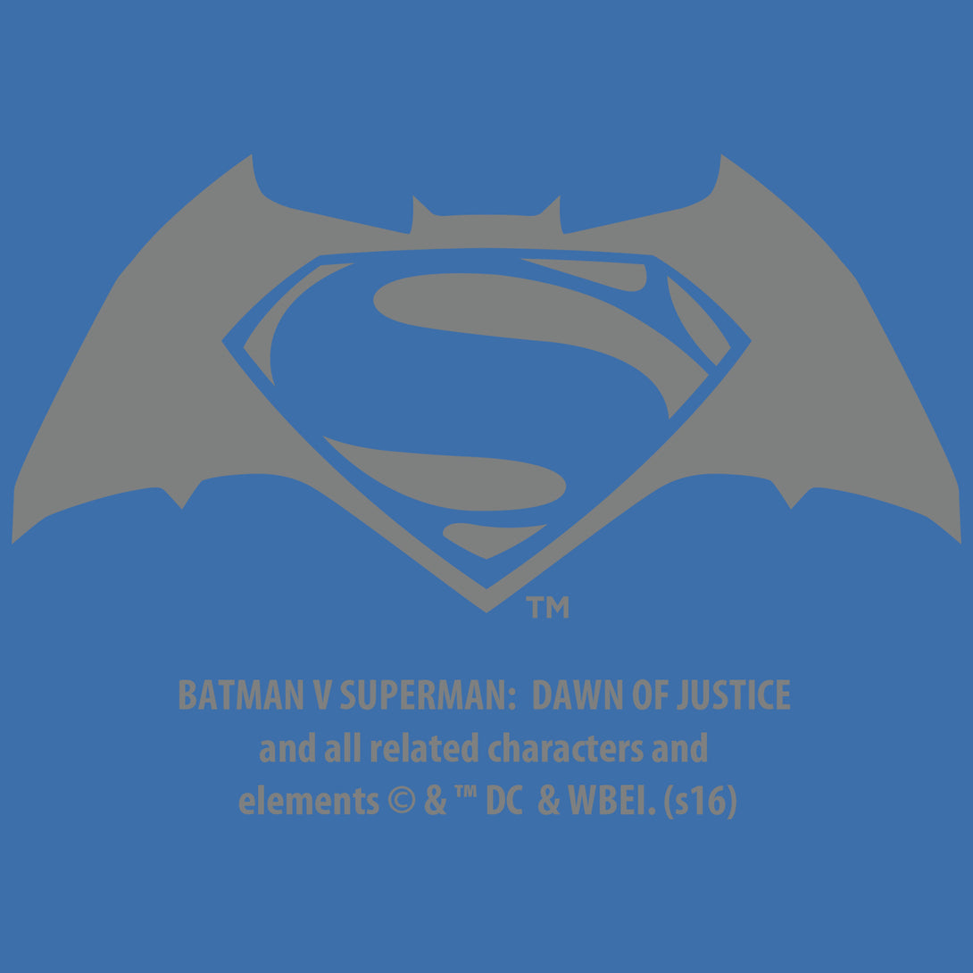 DC Batman V Superman Logo Stencil Official Women's T-shirt Blue - Urban Species Neck Print