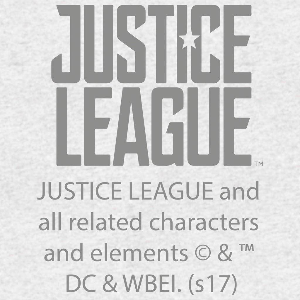 DC Justice League Team Stripe Official Kid's T-Shirt (Heather Grey) - Urban Species Kids Short Sleeved T-Shirt