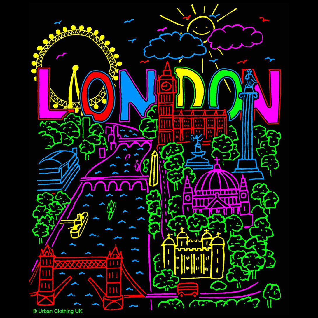 Close Up Urban Attitude London Calling Crayon Kids T-shirt (Black)