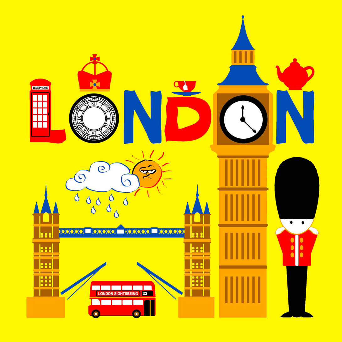 Close Up Urban Attitude London Calling Tea Time Kidsm T-shirt (Yellow)