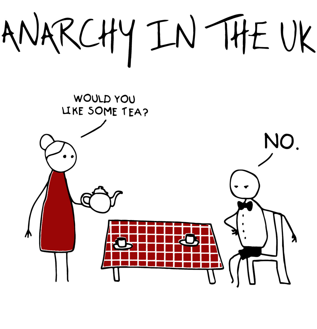 Close Up Urban Attitutde Anarchy in the UK Joke Men's T-shirt (White)