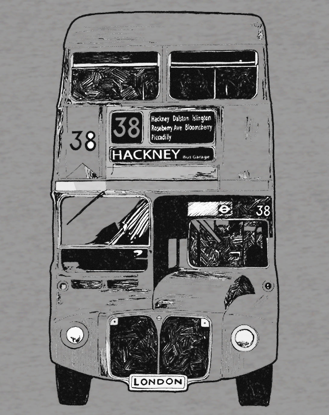 Close Up Urban Attitude London Calling 38 Hackney Men' T-shirt (Heather Grey)